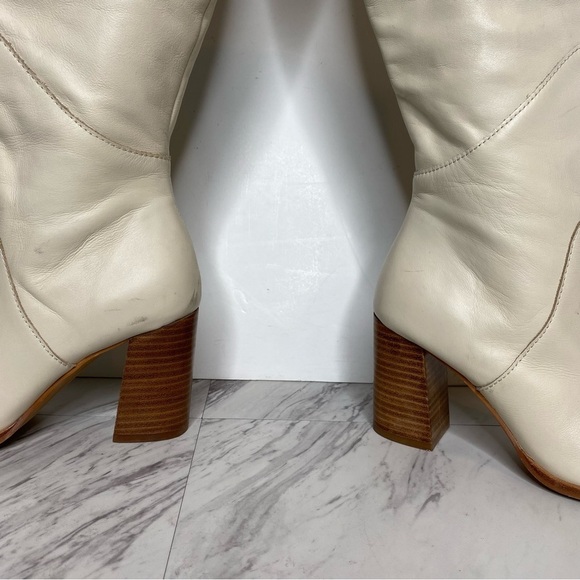 Dolce Vita Flin Ivory Leather Heeled Tall Boot 6 - Picture 10 of 16